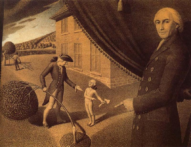 Grant Wood Fabrication France oil painting art